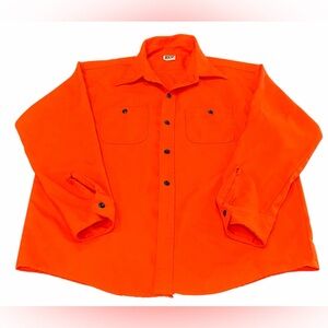 Vintage ELY Hunting Shirt XL 17-17.5 Orange High Visibility Hunt Safety